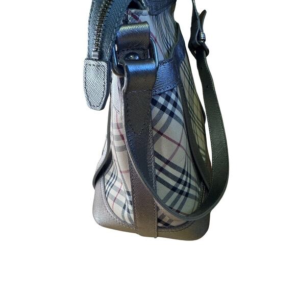 Burberry Nova Check Silver Trimmed Shoulder Bag Purse EUC Rare - Picture 3 of 8